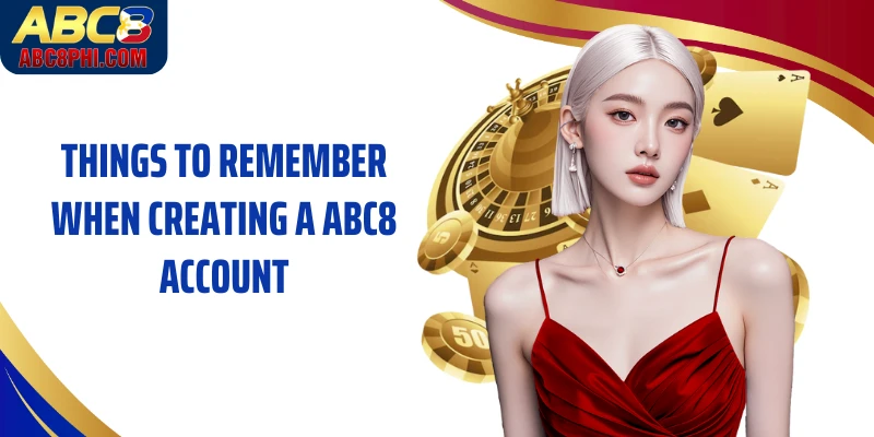 Things to remember when creating a ABC8 account